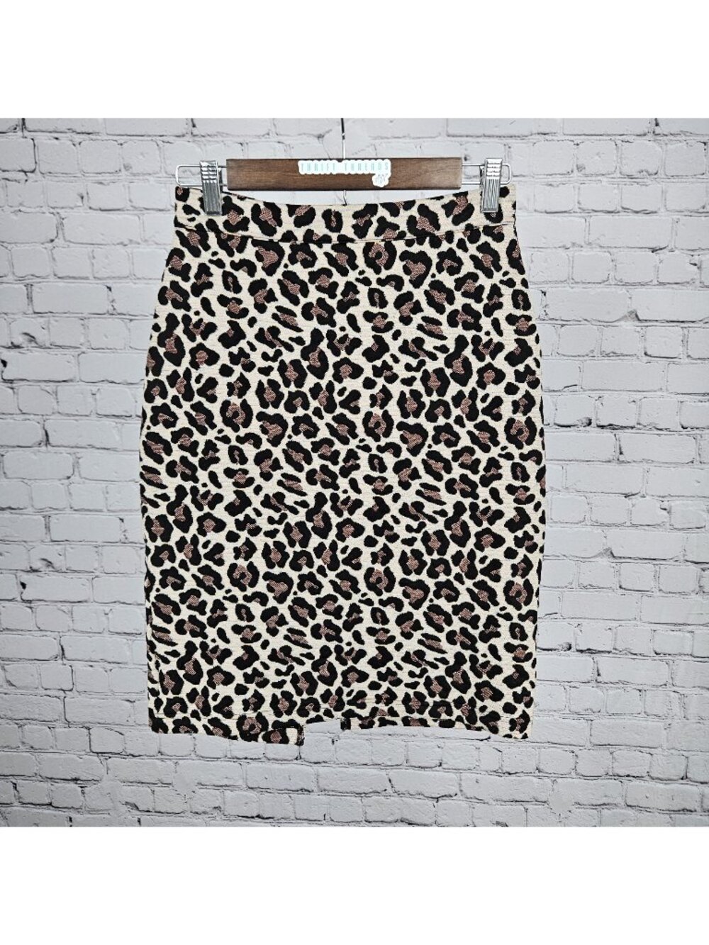Maeve Anthropologie Multicolor Leopard Back Zip Straight Knee Length Skirt XS